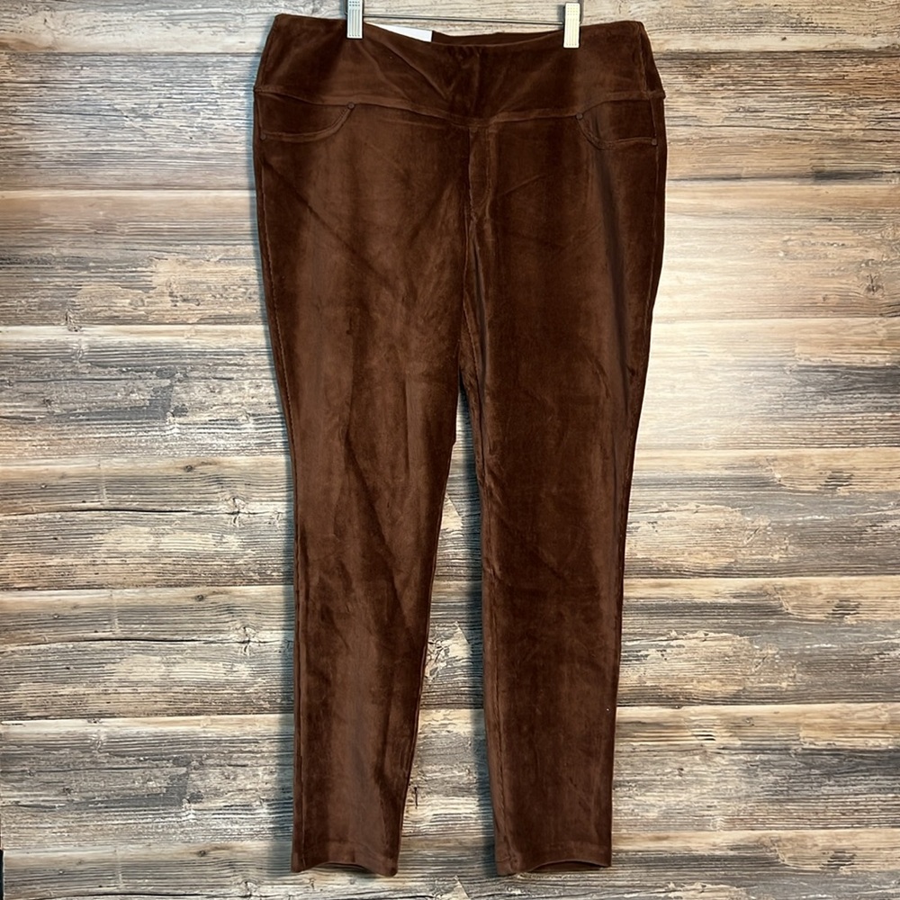 Khakis & Co Tummy Control Knit Corduroy Legging in Cappuccino NWT
